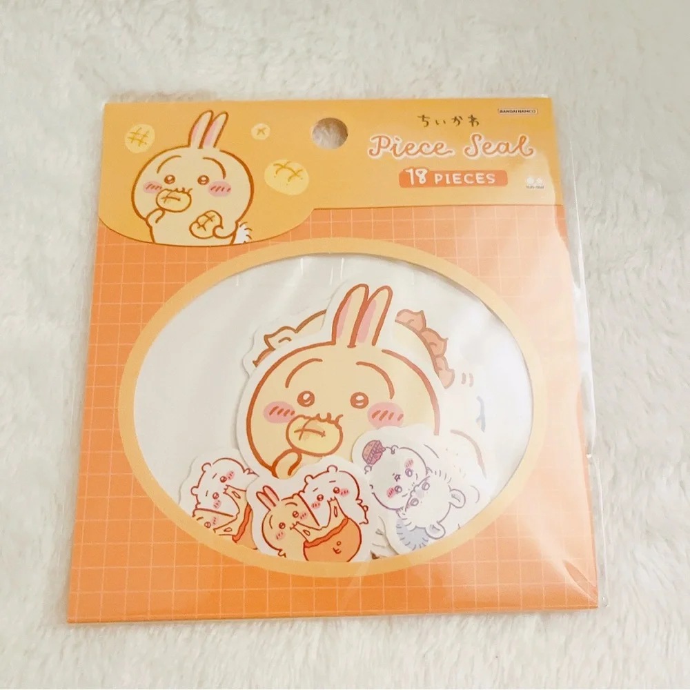 Brand New sunstar Chiikawa Piece Stickers Set (Mogu Mogu Orange)